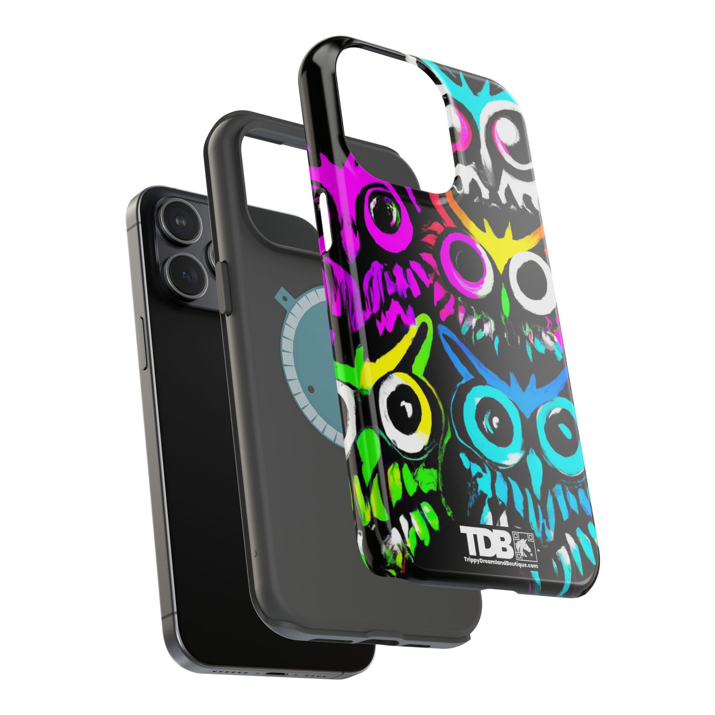 TDB iPhone Magnetic Tough Case - Psychedelic Rave Owl Design