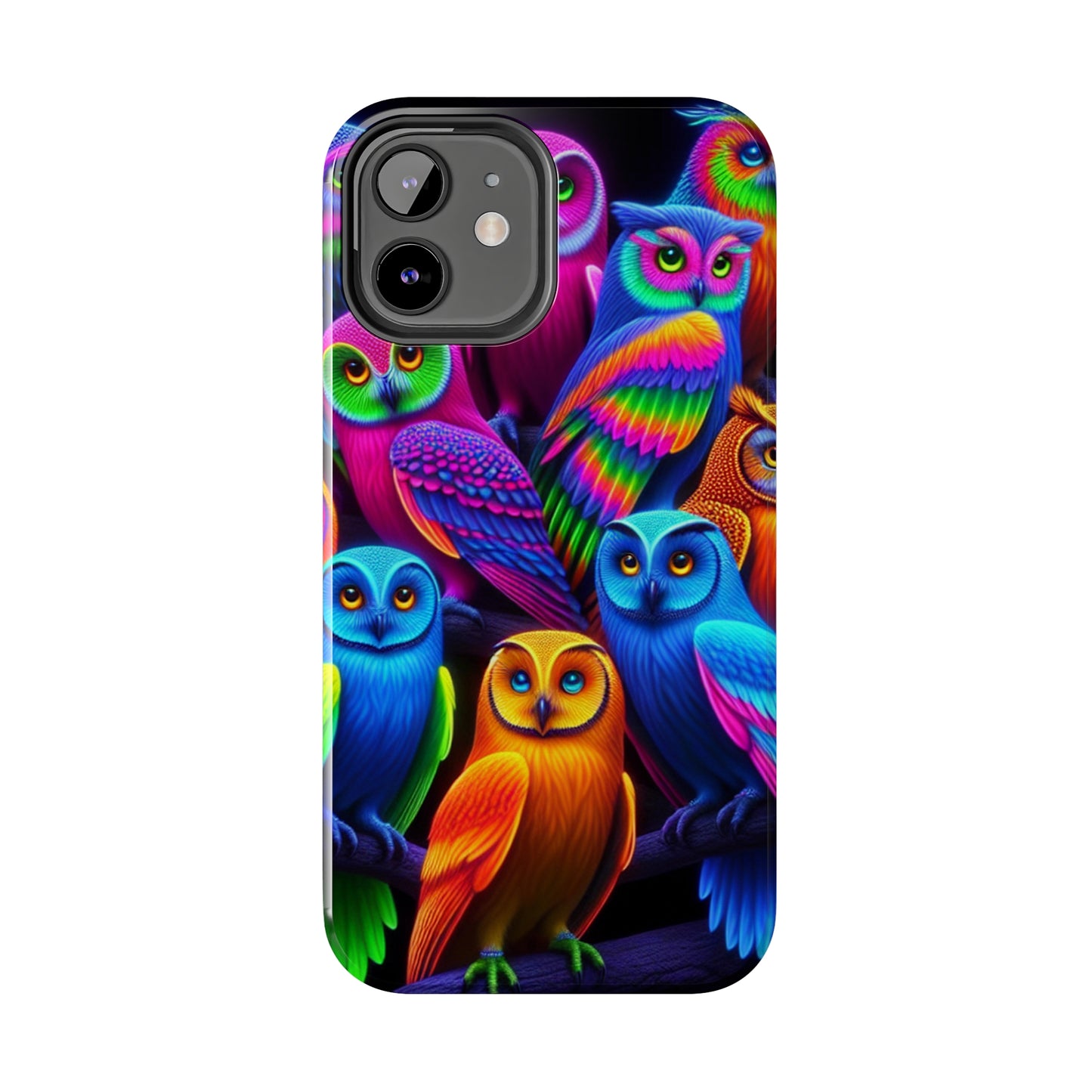 "Electric Vivid Night Owls" NEON Owls Tough Phone Case