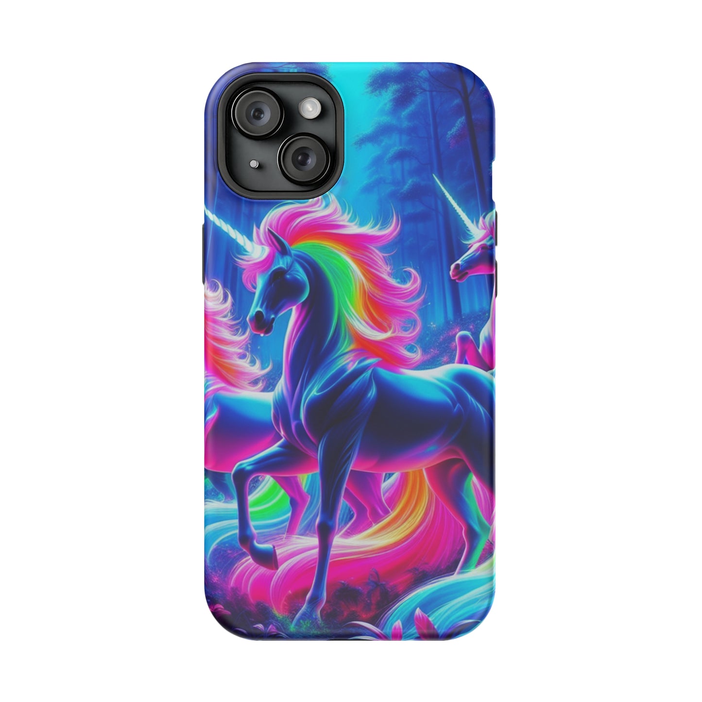 NeonNocturnals Neon Unicorns Premium Art Magsafe Magnet Tough IPhone 13 14 15 Pro Plus Max and Mini in Matte and Glossy Phone cases