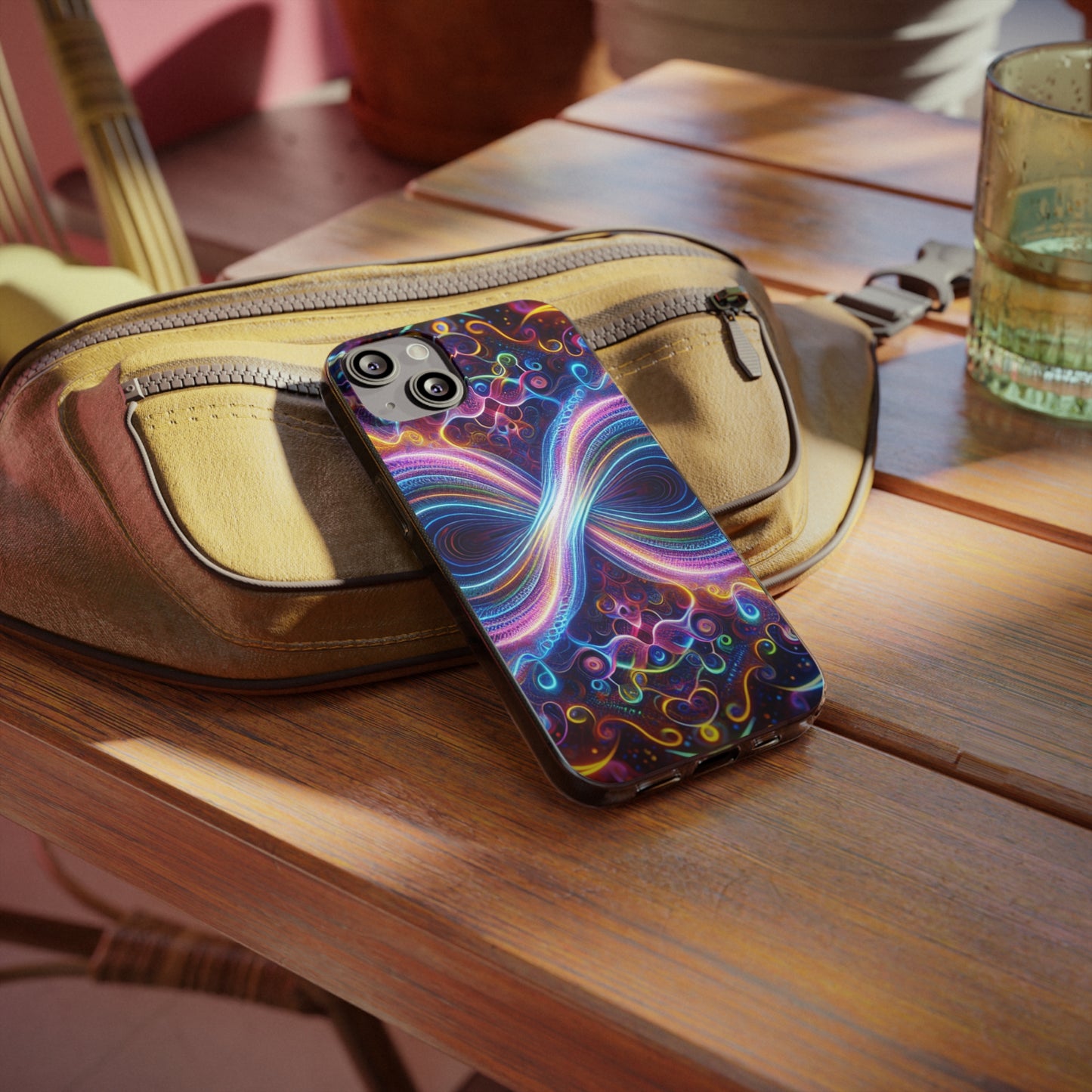 "Neon Infinity Bliss" Infinity Patterns Art Polycarbonate Phone Case