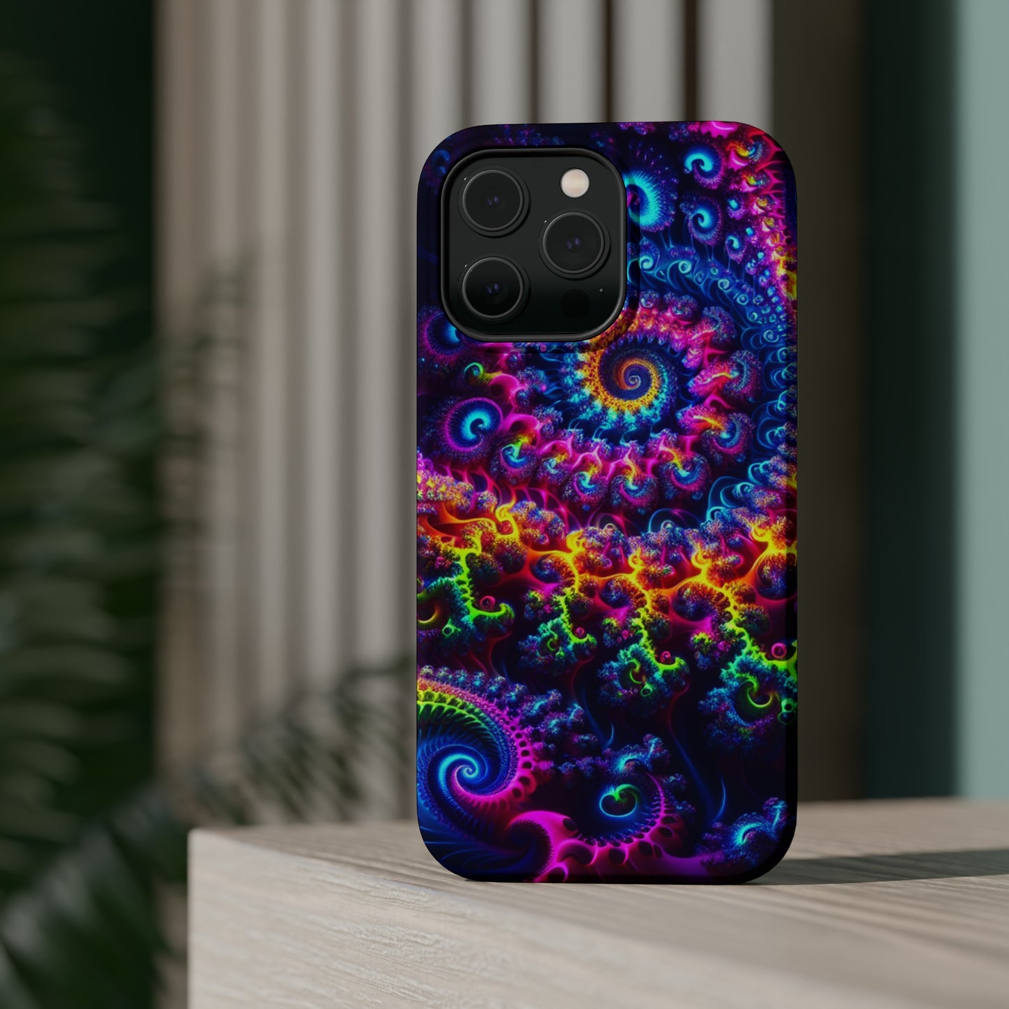 Twilight Infinyscape Neon Trippy Infinity Patterns Premium Art Magsafe Magnet Tough IPhone 13 14 15 Pro Plus Max and Mini in Matte and Glossy Phone cases