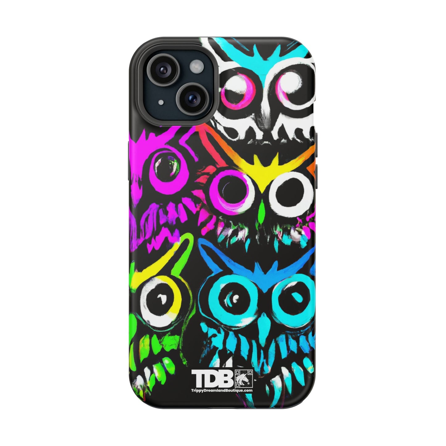 TDB iPhone Magnetic Tough Case - Psychedelic Rave Owl Design