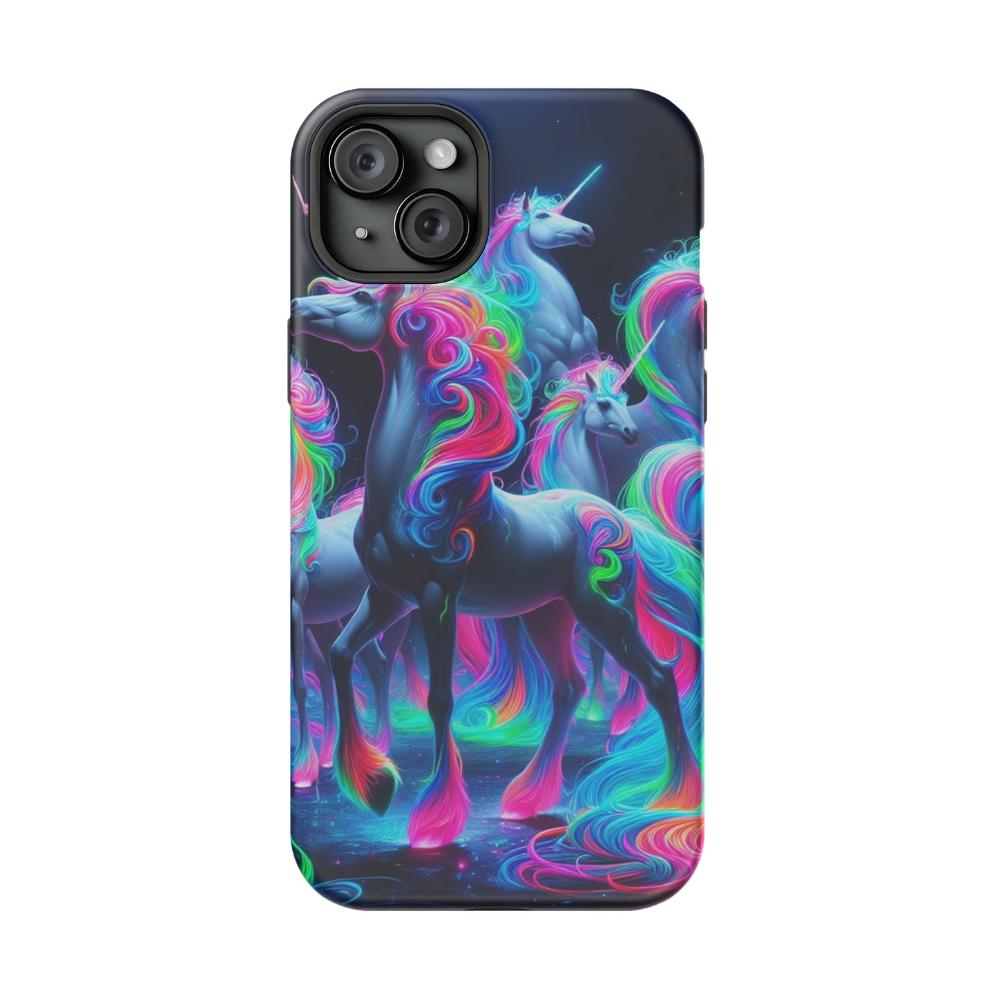 Neon Unicorn Prism. Neon Unicorns Premium Art Magsafe Magnet Tough IPhone 13 14 15 Pro Plus Max and Mini in Matte and Glossy Phone cases