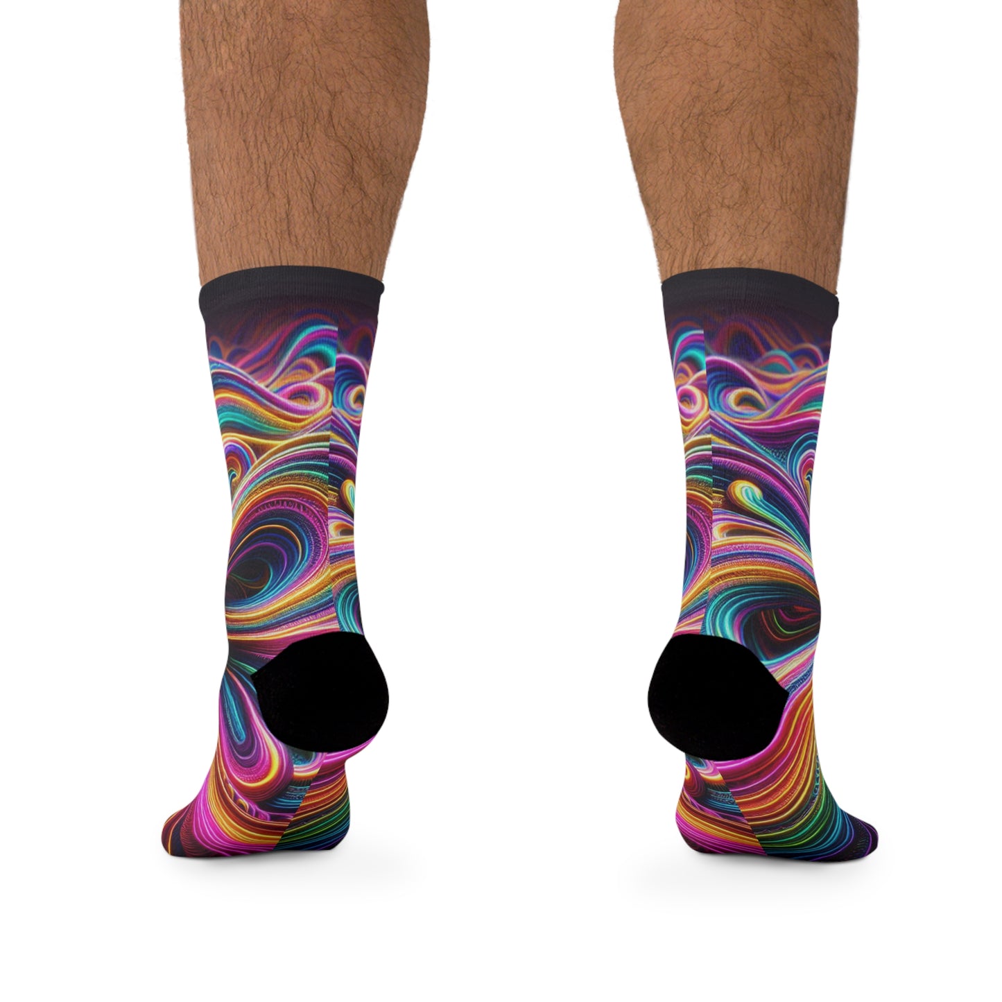 TDB Neon Infinity Reverie. Trippy Recycled Poly Socks