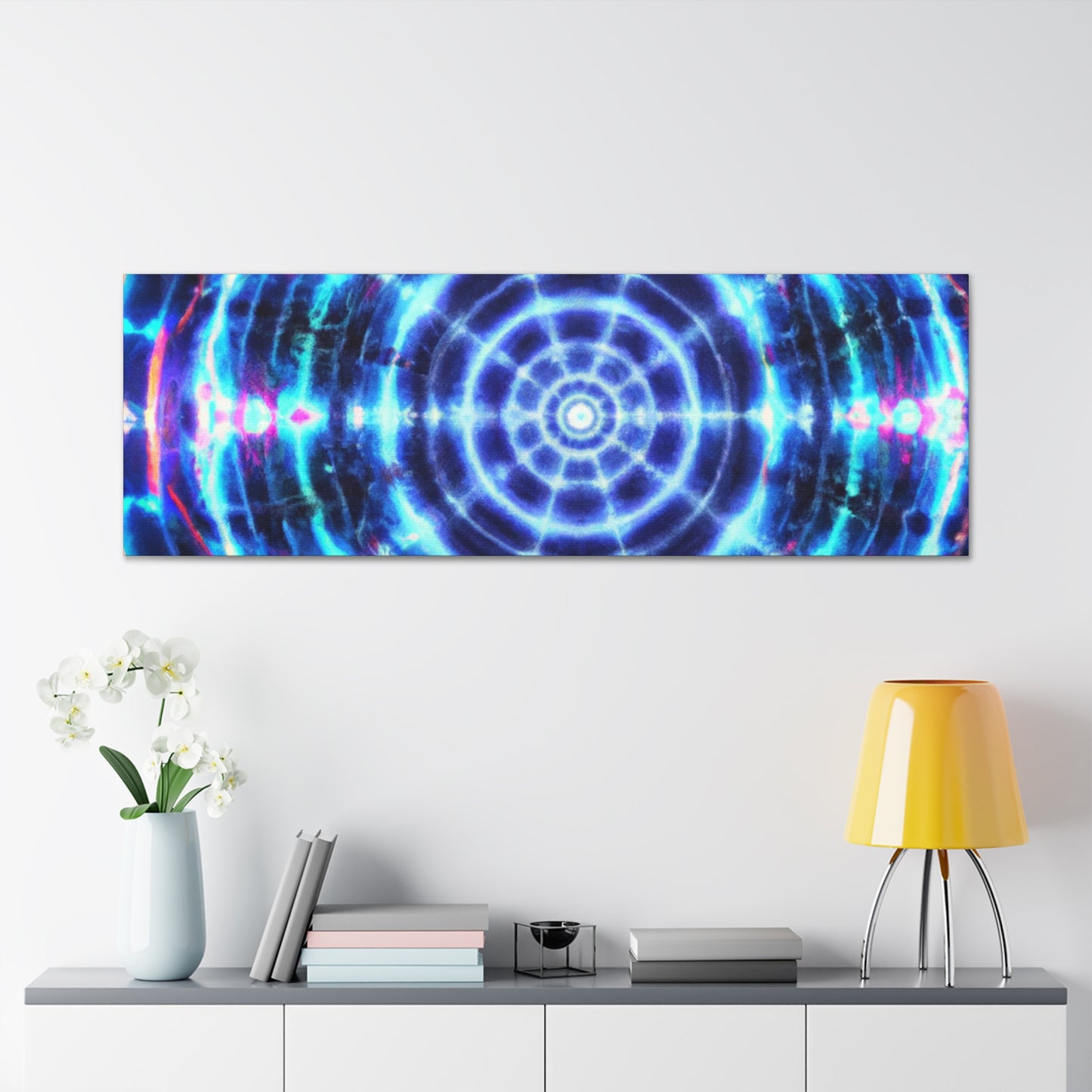 Neon Infinity Visions. Trippy Infinity Patterns Art Canvas