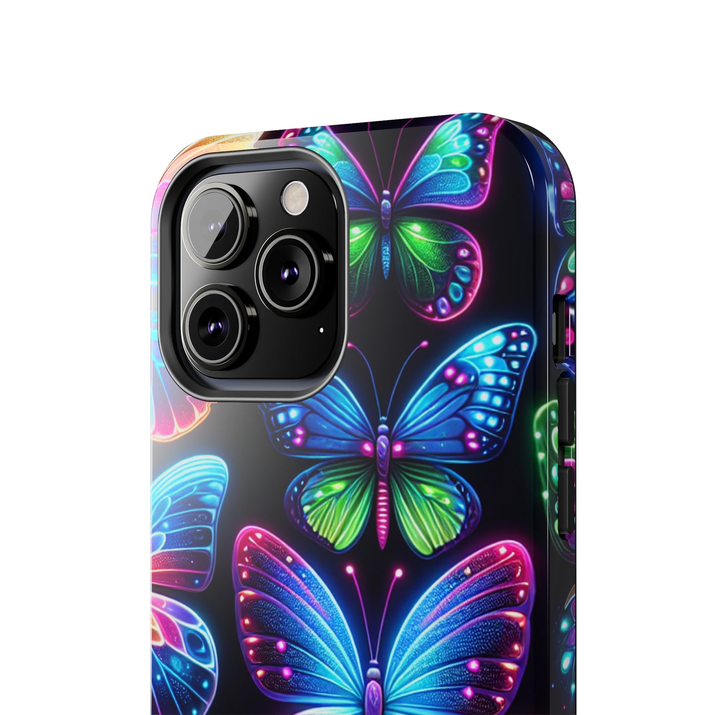 "Dance of the Neon Butterflies" NEON Butterflies Tough Phone Case Iphone 6 7 8 9 10 11 12 13 14 SE X XR XS Pro Max Mini Plus
