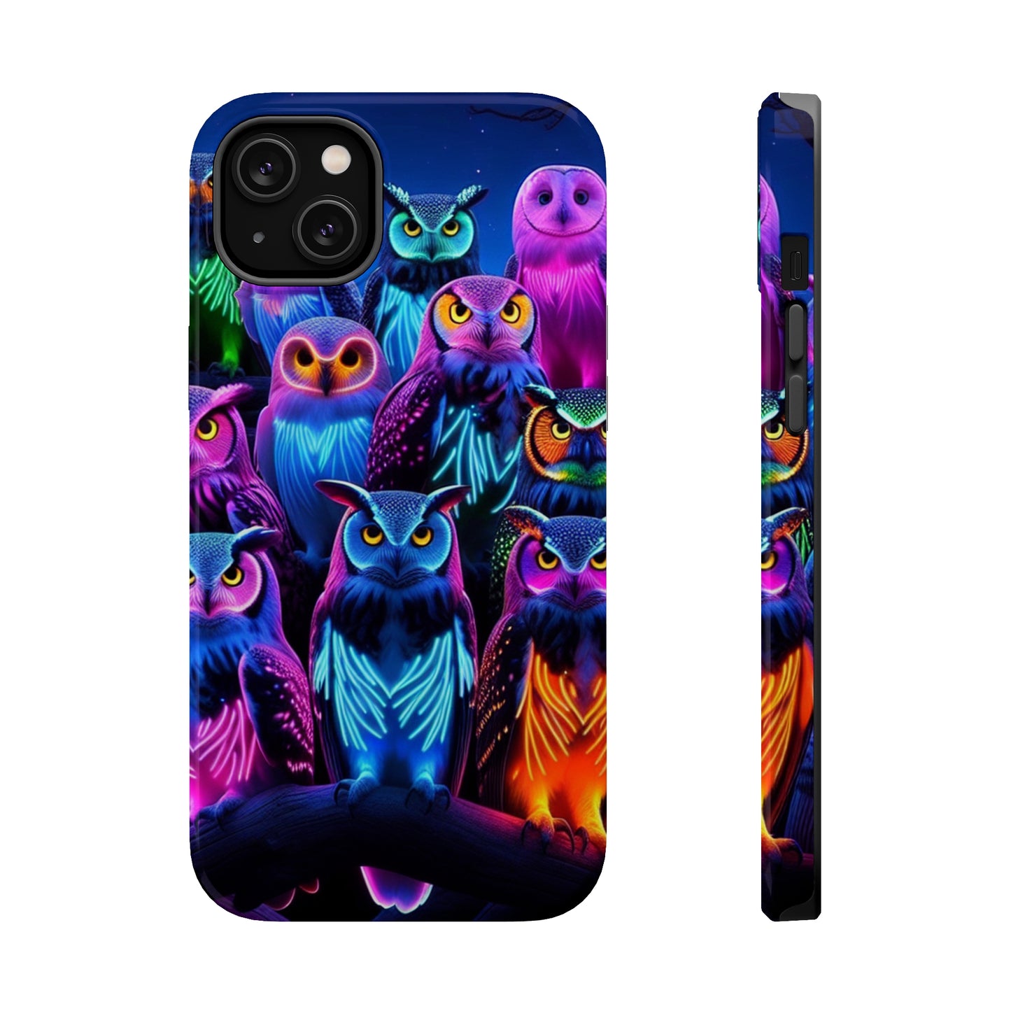 Neon Nocturne Owls. Neon Owls Premium Art Magsafe Magnet Tough IPhone 13 14 15 Pro Plus Max and Mini in Matte and Glossy Phone cases