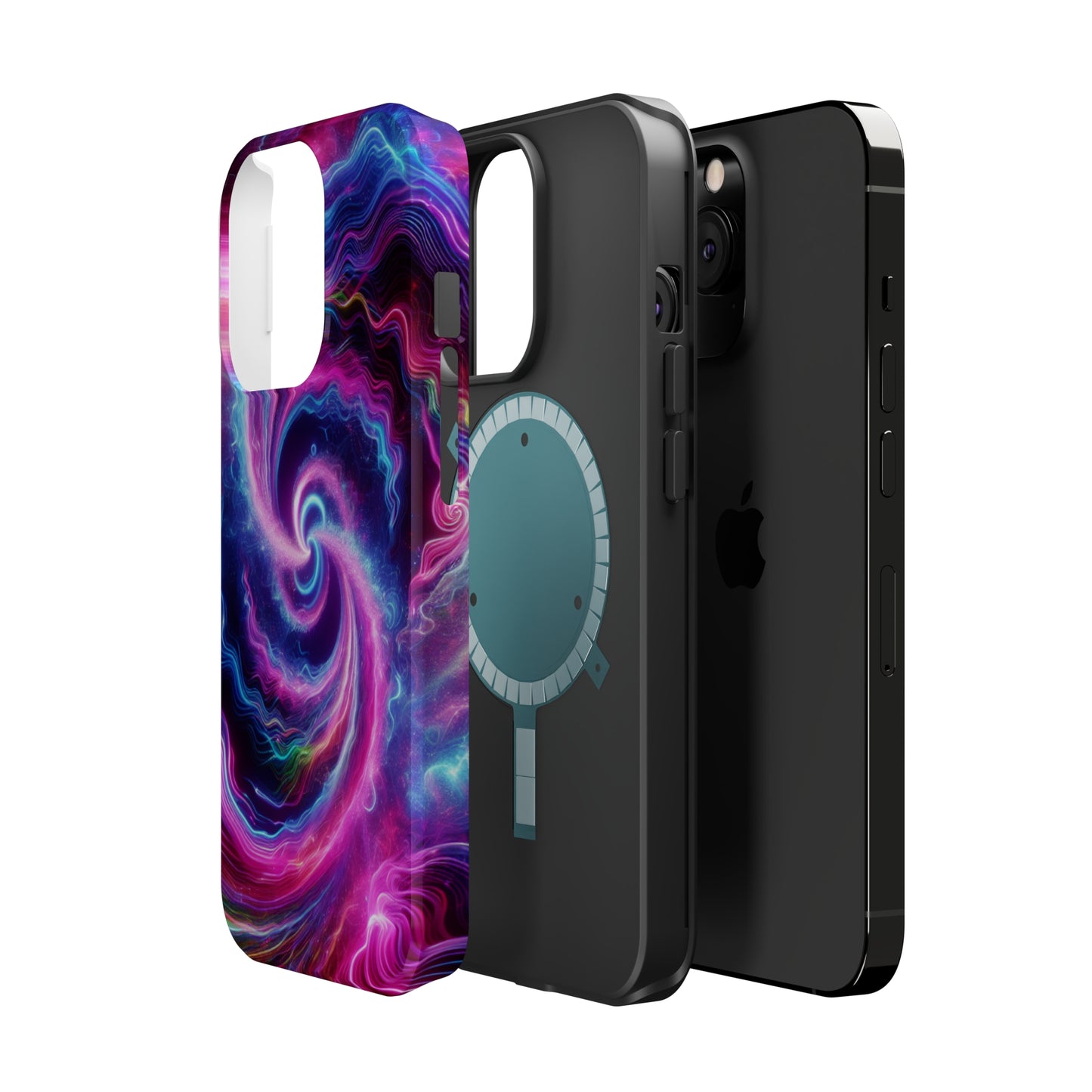 Infinite Neon Horizon Neon Trippy Infinity Patterns Premium Art Magsafe Magnet Tough IPhone 13 14 15 Pro Plus Max and Mini in Matte and Glossy Phone cases