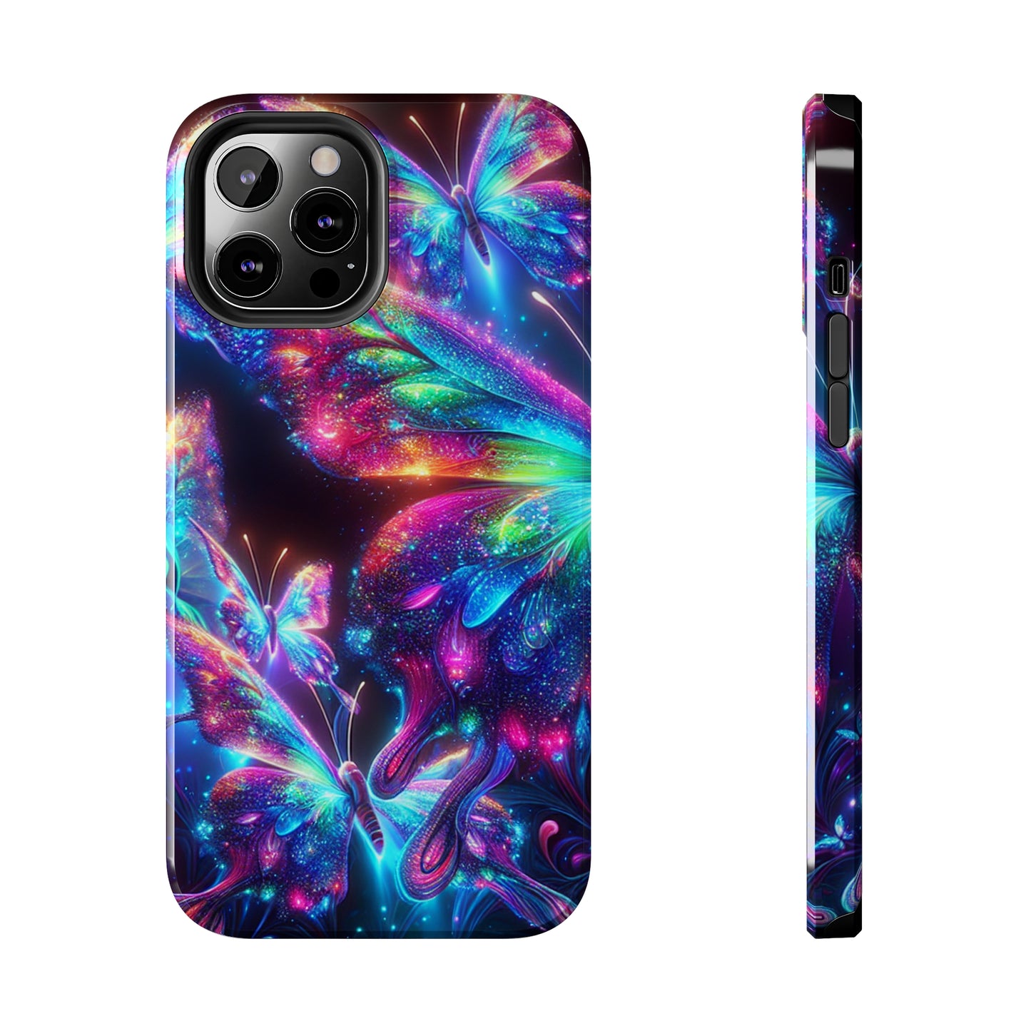 "Butterfly Prism Eruption" NEON Butterflies Tough Phone Case