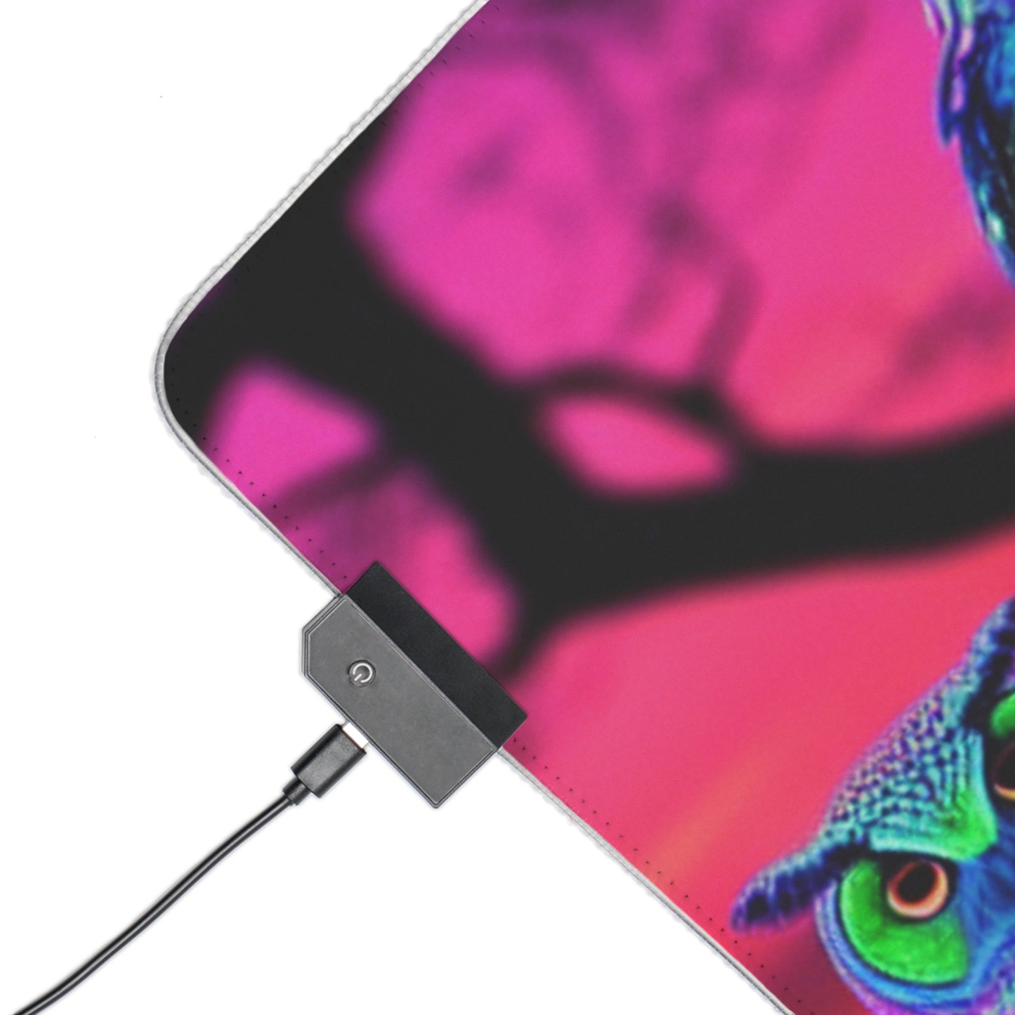 "Neon Nocturnal Splendor" NEON Owls Art LED Mousepad