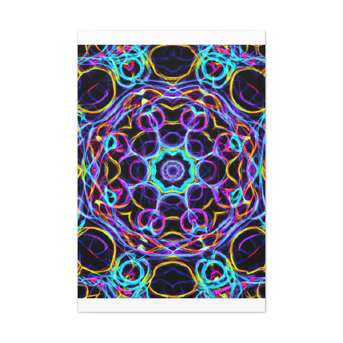 Neon Infinity Voyage. Trippy Infinity Patterns Art Canvas