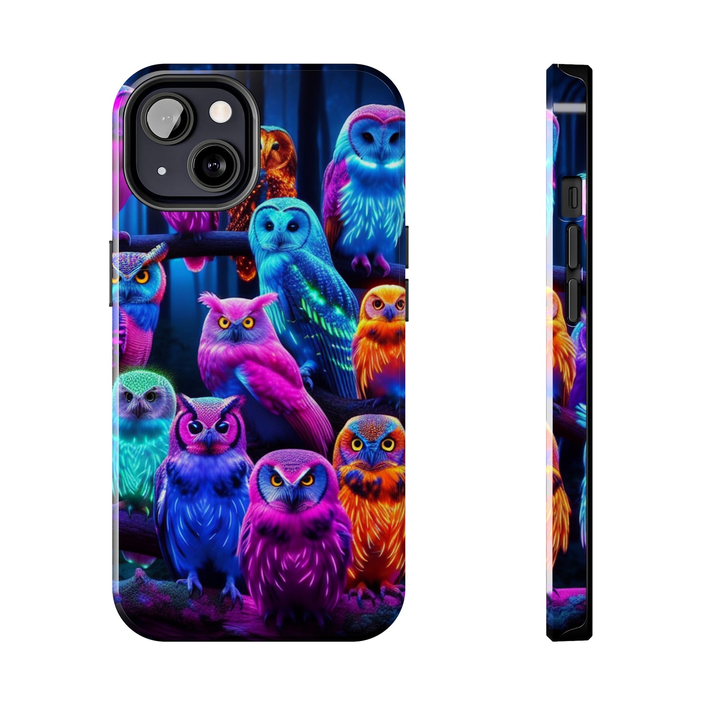 Neon Party of Owls NEON Owls Phone Case Iphone 7 8 9 10 11 12 13 14 Pro Max Mini Plus XR XS SE