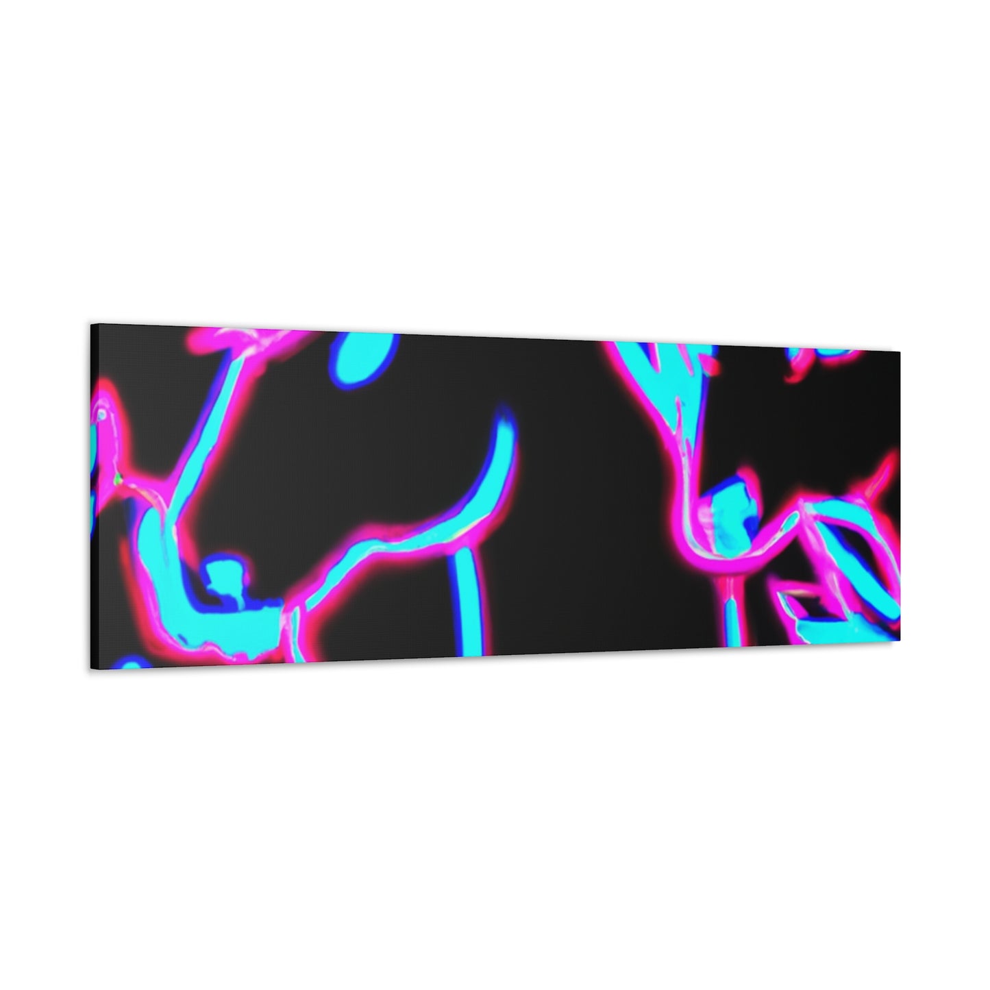 Vibrant Neon Dreamscape NEON Unicorns Art Canvas