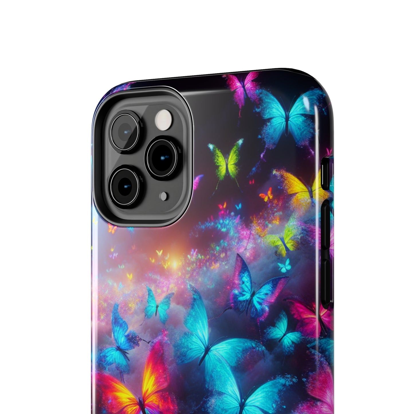 "Neon Flutterings" NEON Butterflies Tough Phone Case Iphone 7 8 9 10 11 12 13 14 SE X XR XS Pro Max Mini Plus