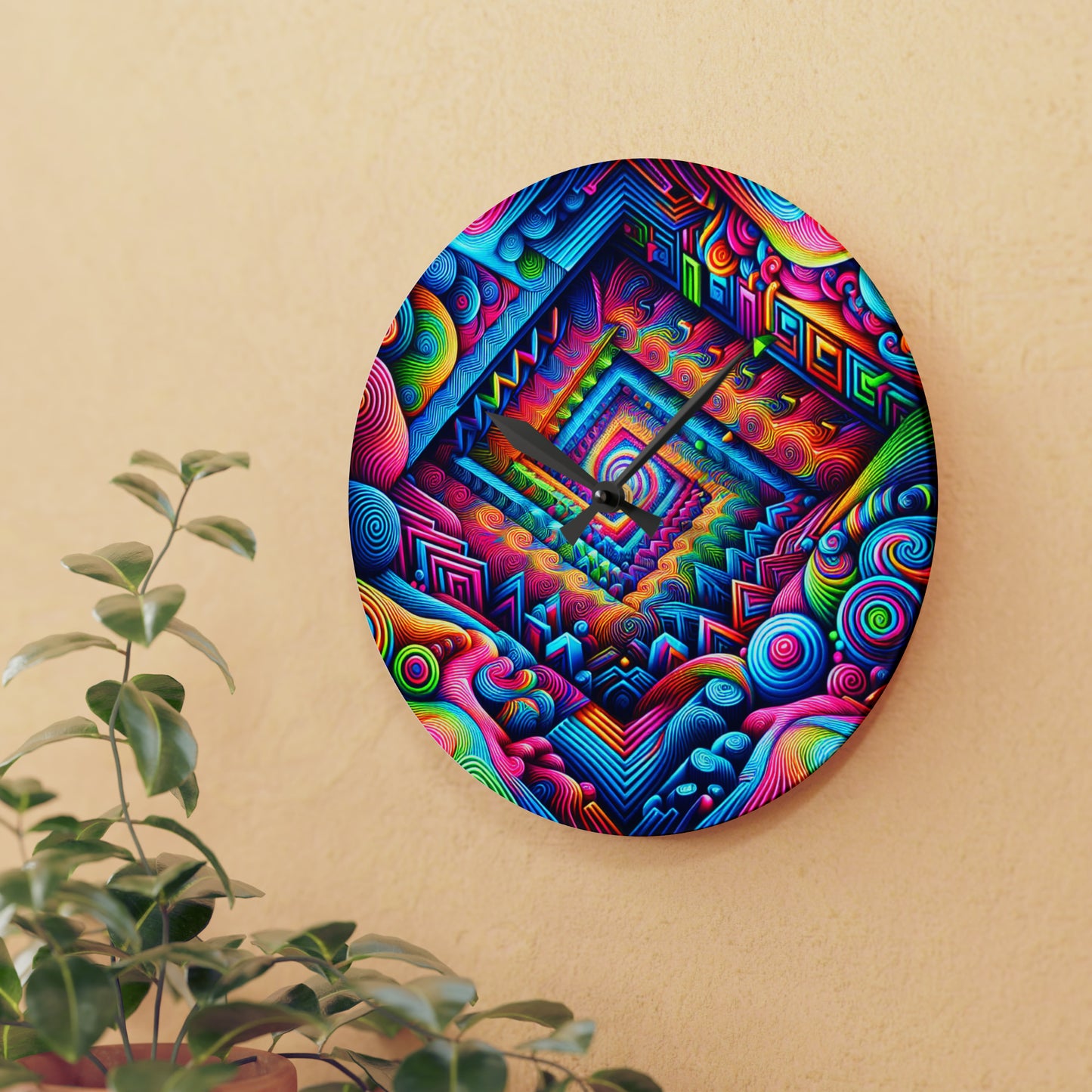 VibranInfiniteCanvas Infinity Patterns Art Acrylic Clock