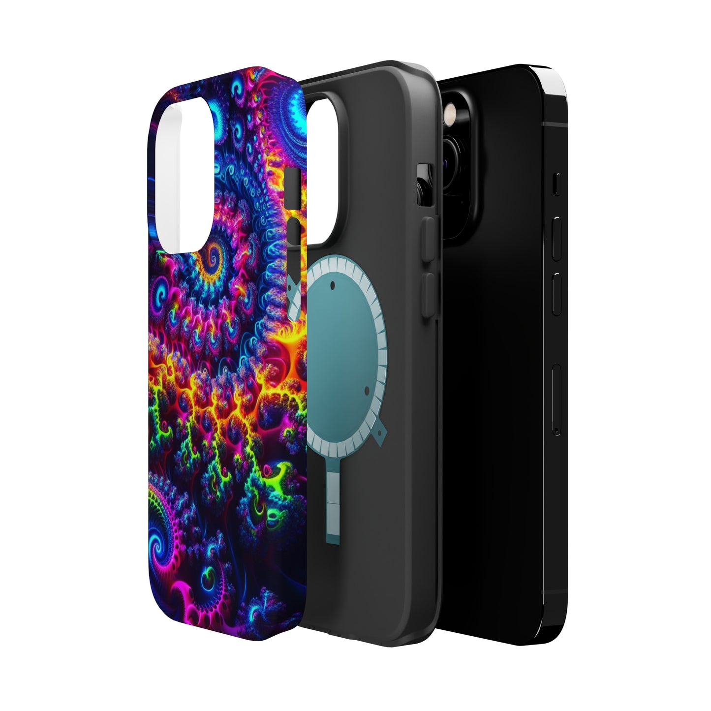 Twilight Infinyscape Neon Trippy Infinity Patterns Premium Art Magsafe Magnet Tough IPhone 13 14 15 Pro Plus Max and Mini in Matte and Glossy Phone cases