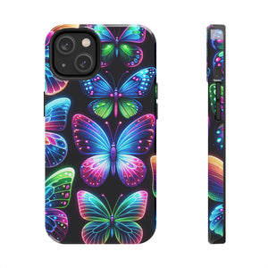 "Dance of the Neon Butterflies" NEON Butterflies Tough Phone Case Iphone 6 7 8 9 10 11 12 13 14 SE X XR XS Pro Max Mini Plus