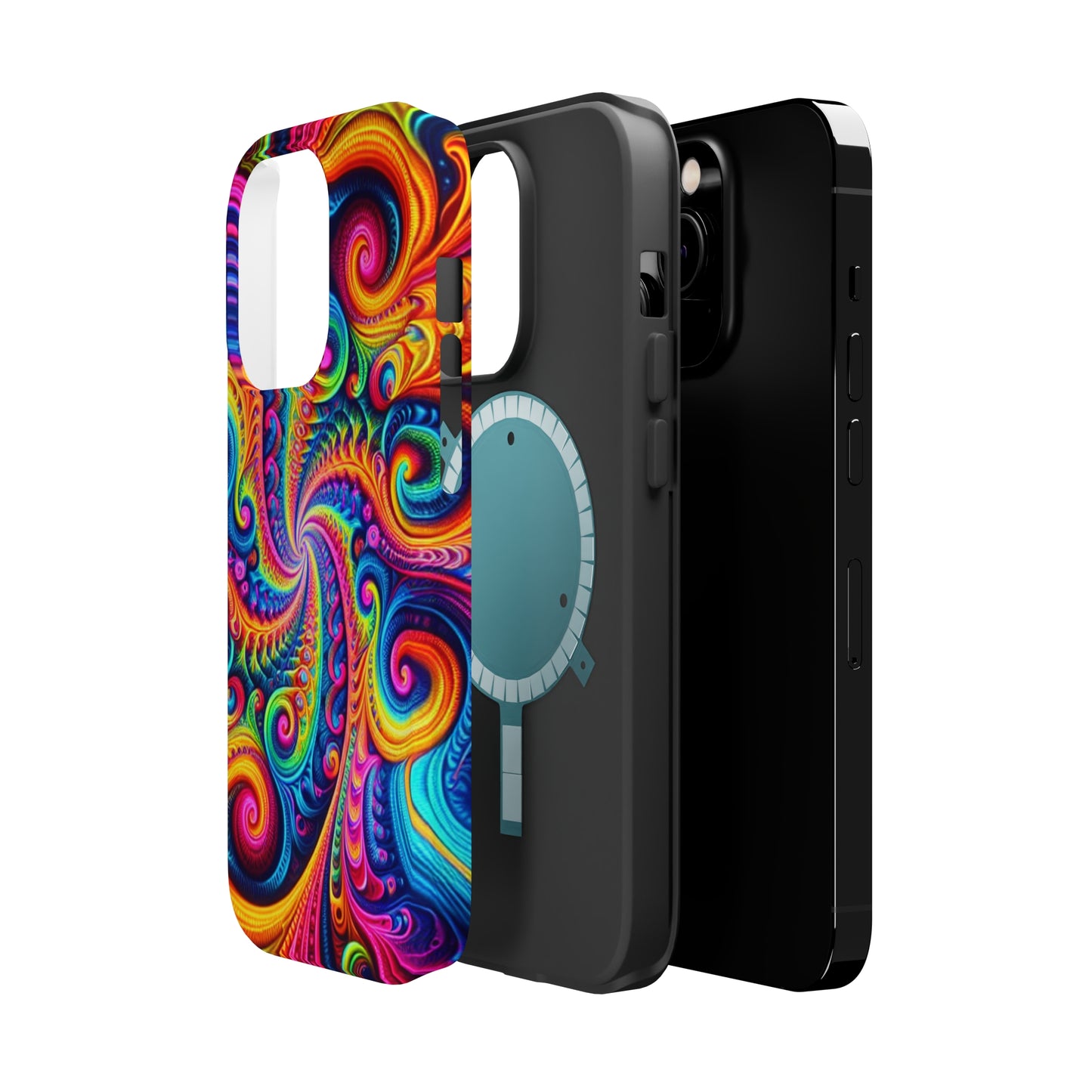 Trip-Infinite Radiance Neon Trippy Infinity Patterns Premium Art Magsafe Magnet Tough IPhone 13 14 15 Pro Plus Max and Mini in Matte and Glossy Phone cases