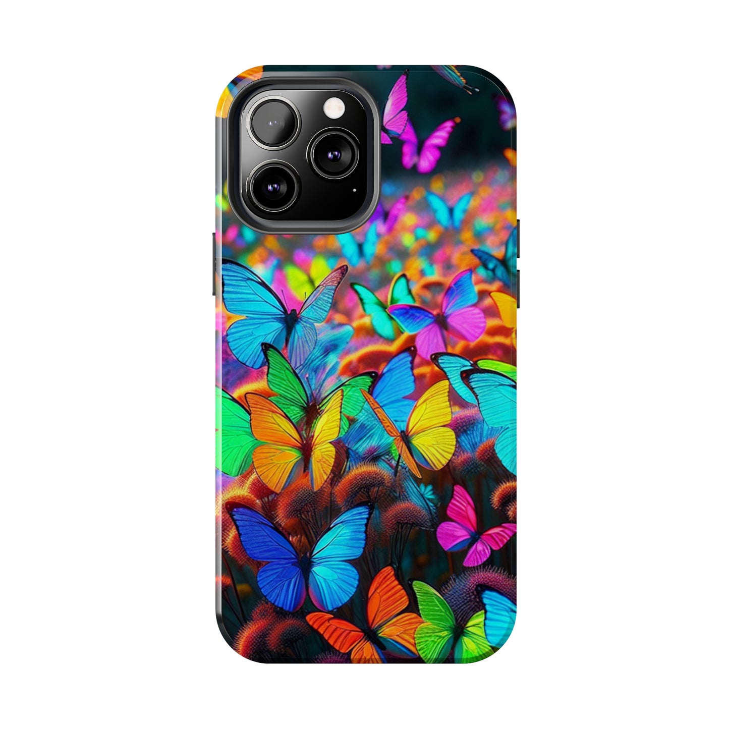 "Neon Butterfly Mural" NEON Butterflies Tough Phone Case Iphone 6 7 8 9 10 11 12 13 14 SE X XR XS Pro Max Mini Plus
