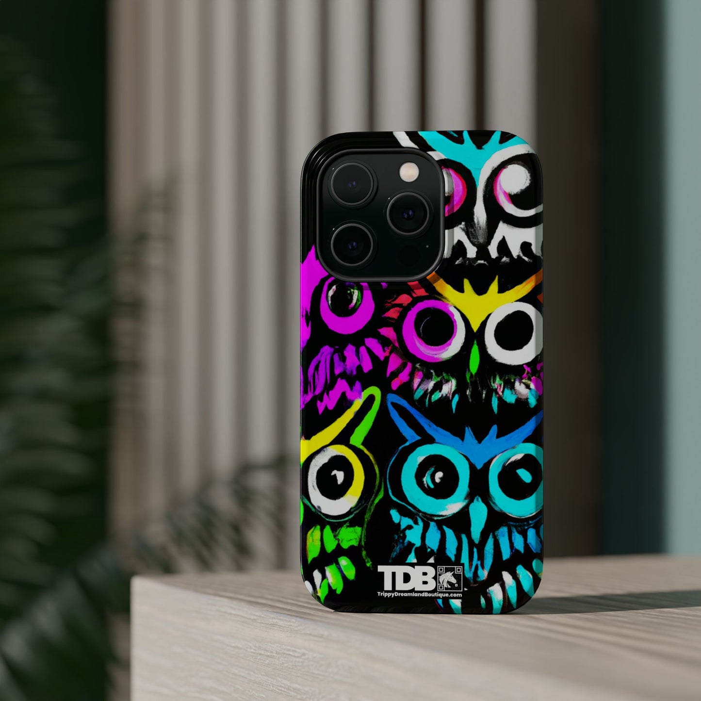 TDB iPhone Magnetic Tough Case - Psychedelic Rave Owl Design