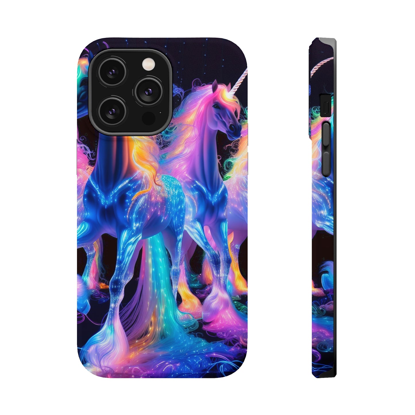 Neon Unicorn Bliss Neon Unicorns Premium Art Magsafe Magnet Tough IPhone 13 14 15 Pro Plus Max and Mini in Matte and Glossy Phone cases
