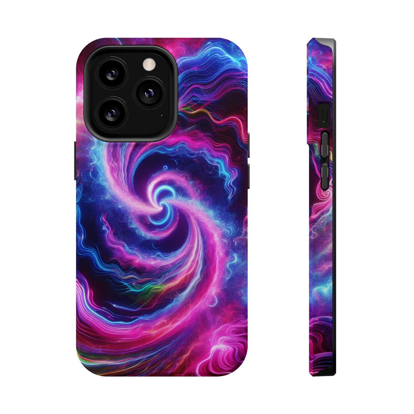 Infinite Neon Horizon Neon Trippy Infinity Patterns Premium Art Magsafe Magnet Tough IPhone 13 14 15 Pro Plus Max and Mini in Matte and Glossy Phone cases