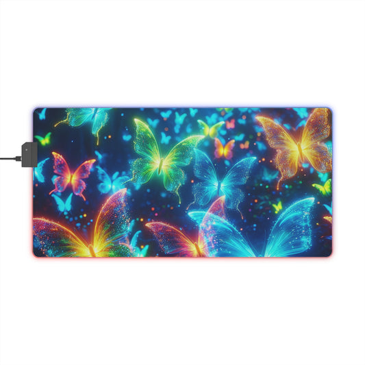 Neon Flight Flutterbyes NEON Butterflies LED Mousepad