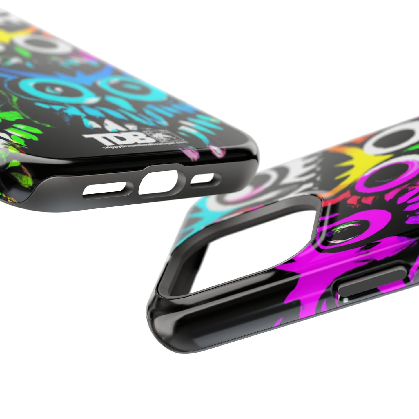 TDB Psychedelic Rave Owl Impact-Resistant Phone Case - Colorful Protection