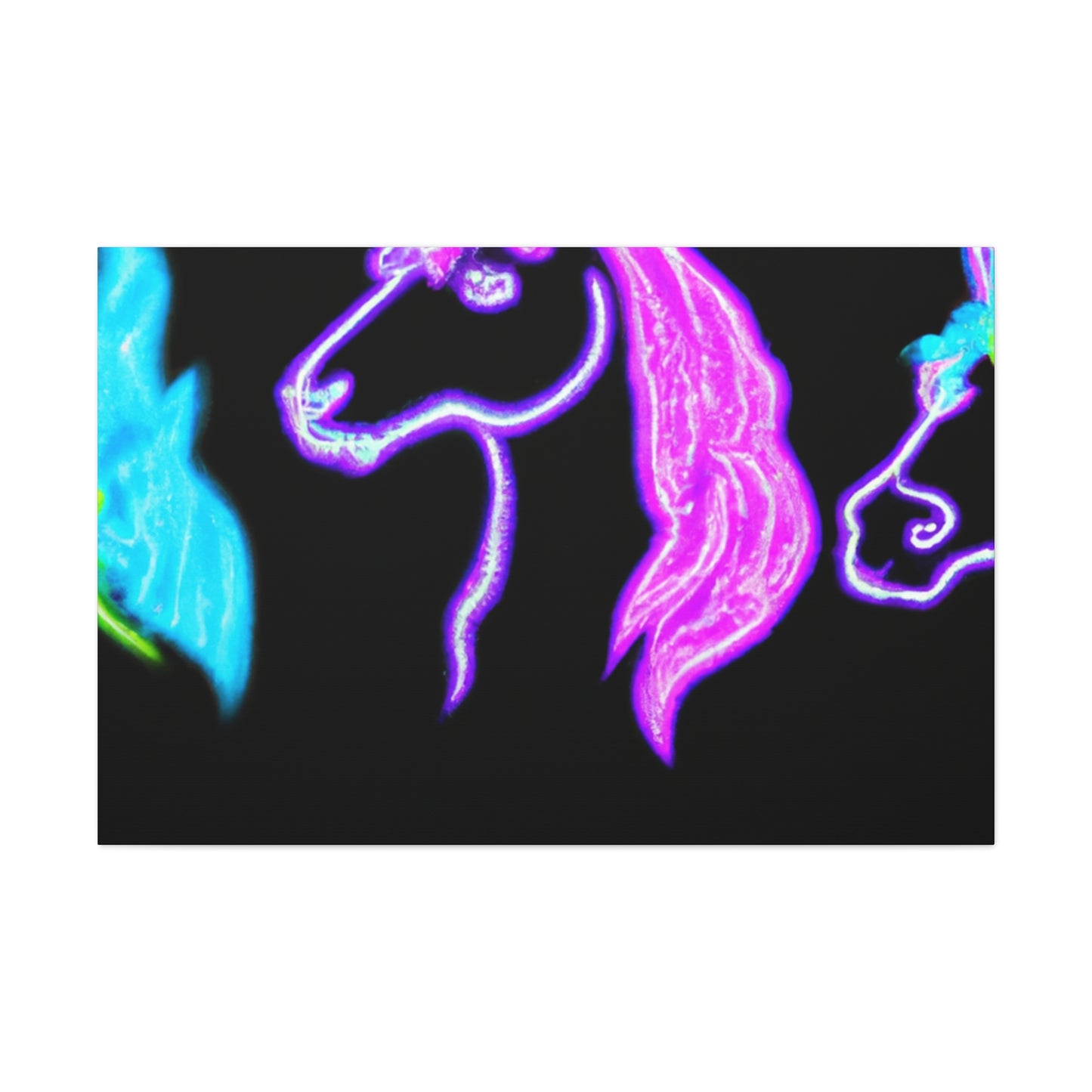 Neon Unicornscape. NEON Unicorns Art Canvas