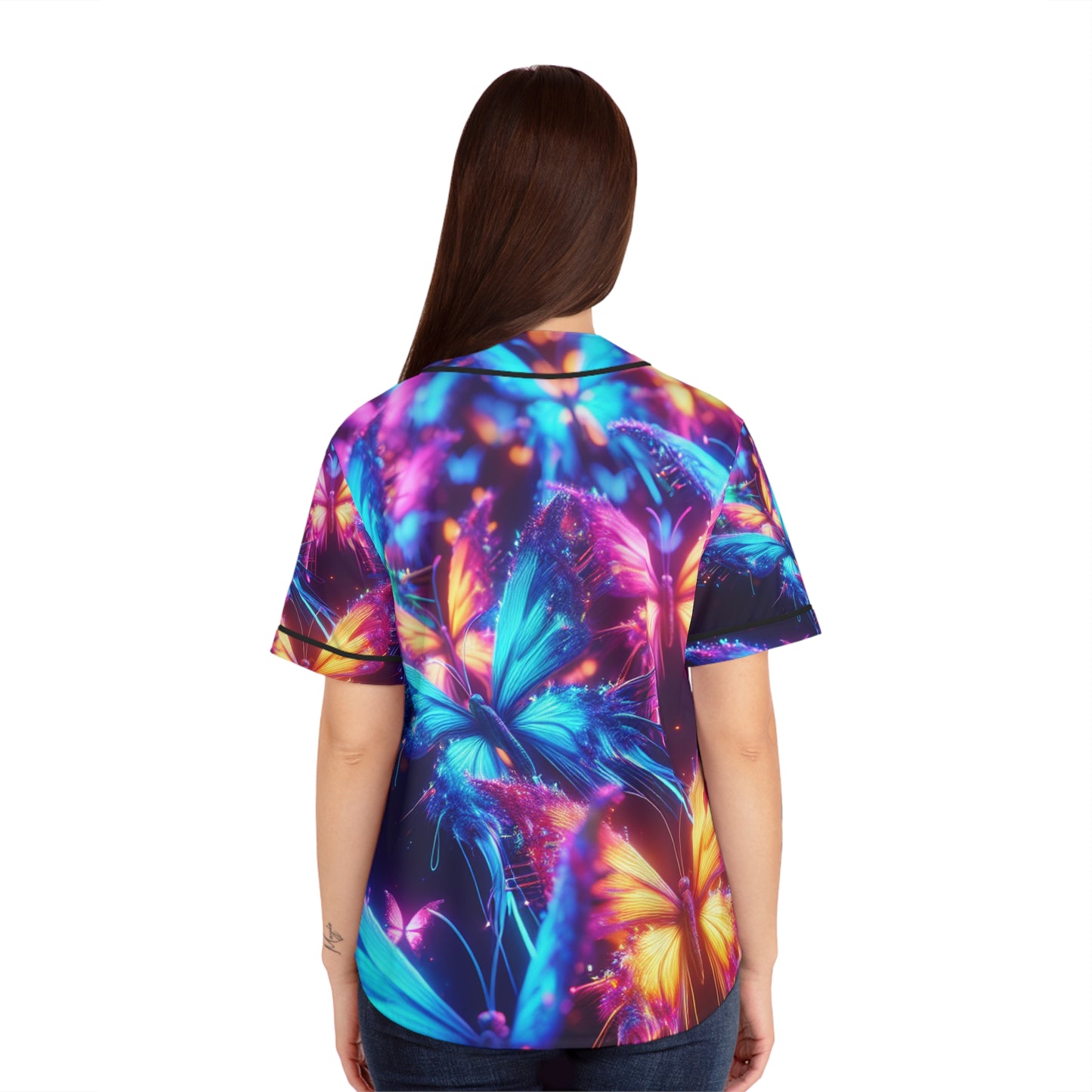 Neon Flight Fantasia Neon Butterflies Womans Jersey