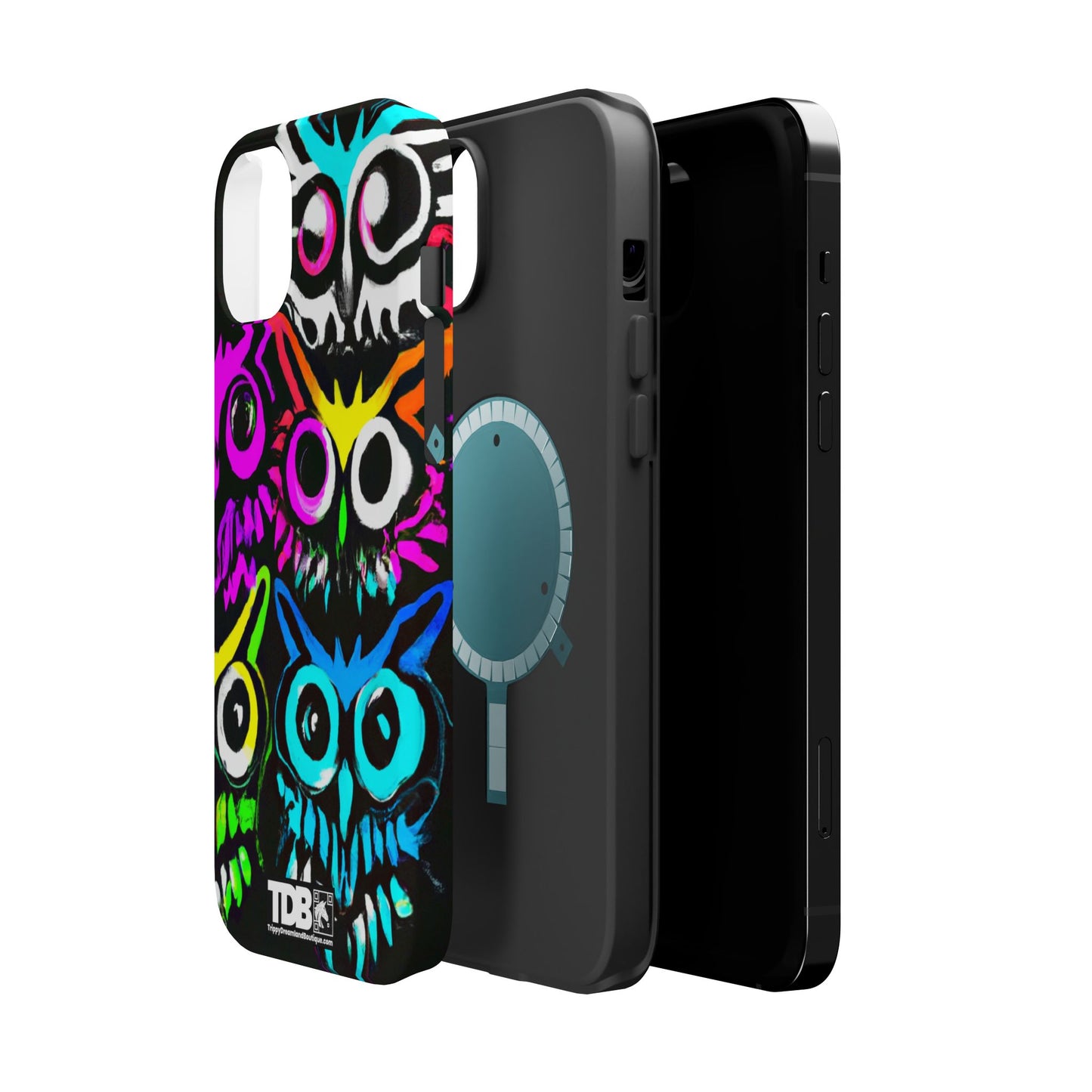 TDB iPhone Magnetic Tough Case - Psychedelic Rave Owl Design
