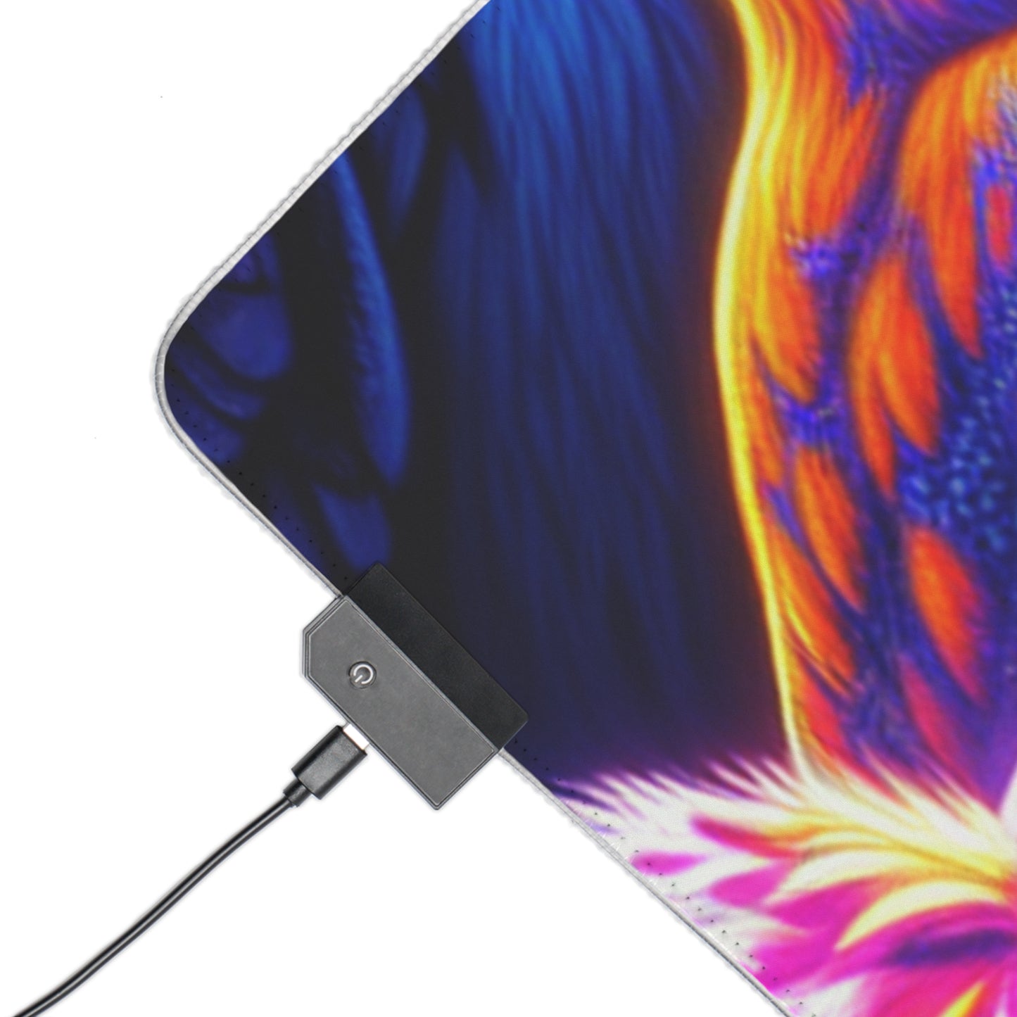 Neon Nocturnal Composition. NEON Owls Art LED Mousepad