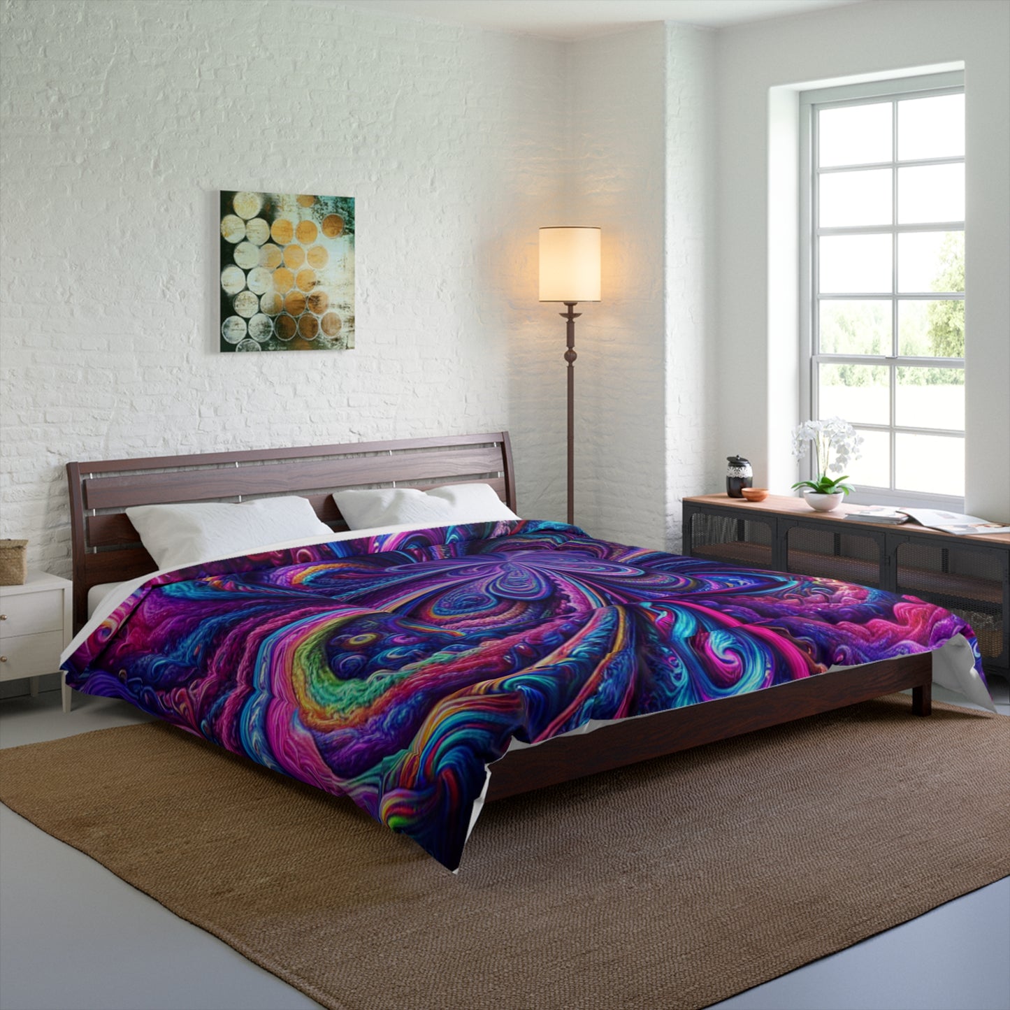 Trancendent Trippin' Neon Infinity Swirls. Trippy Infinity Patterns Comforter Blanket