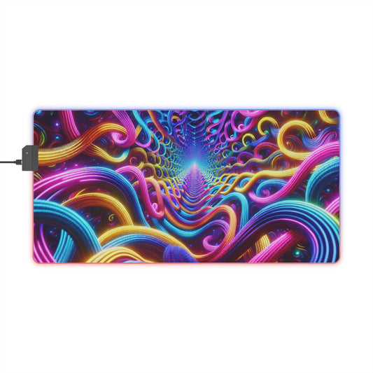 Vivid Technicolor Dreamscape. NEON Infinity Patterns Art LED Mousepad