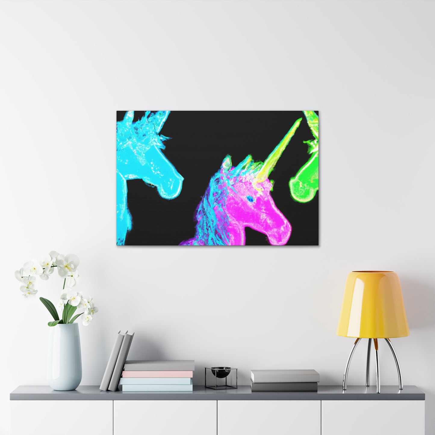 Neon Unicorn Blizzard NEON Unicorns Art Canvas