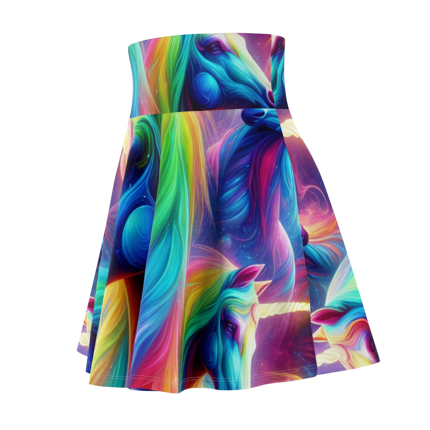 "Illuminated Mysticism" -NEON Unicorns Woman' Skater Skirt
