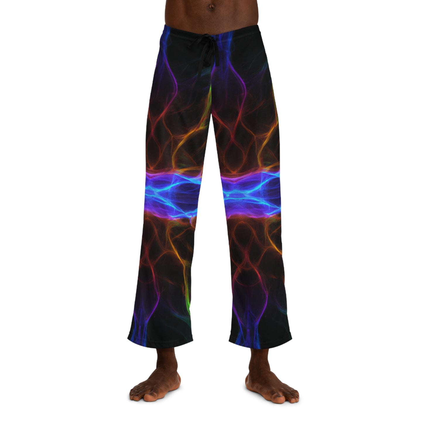 TDB Fantasia of Neon Infinity Trippy Infinity Patterns Mens Pajama Pants
