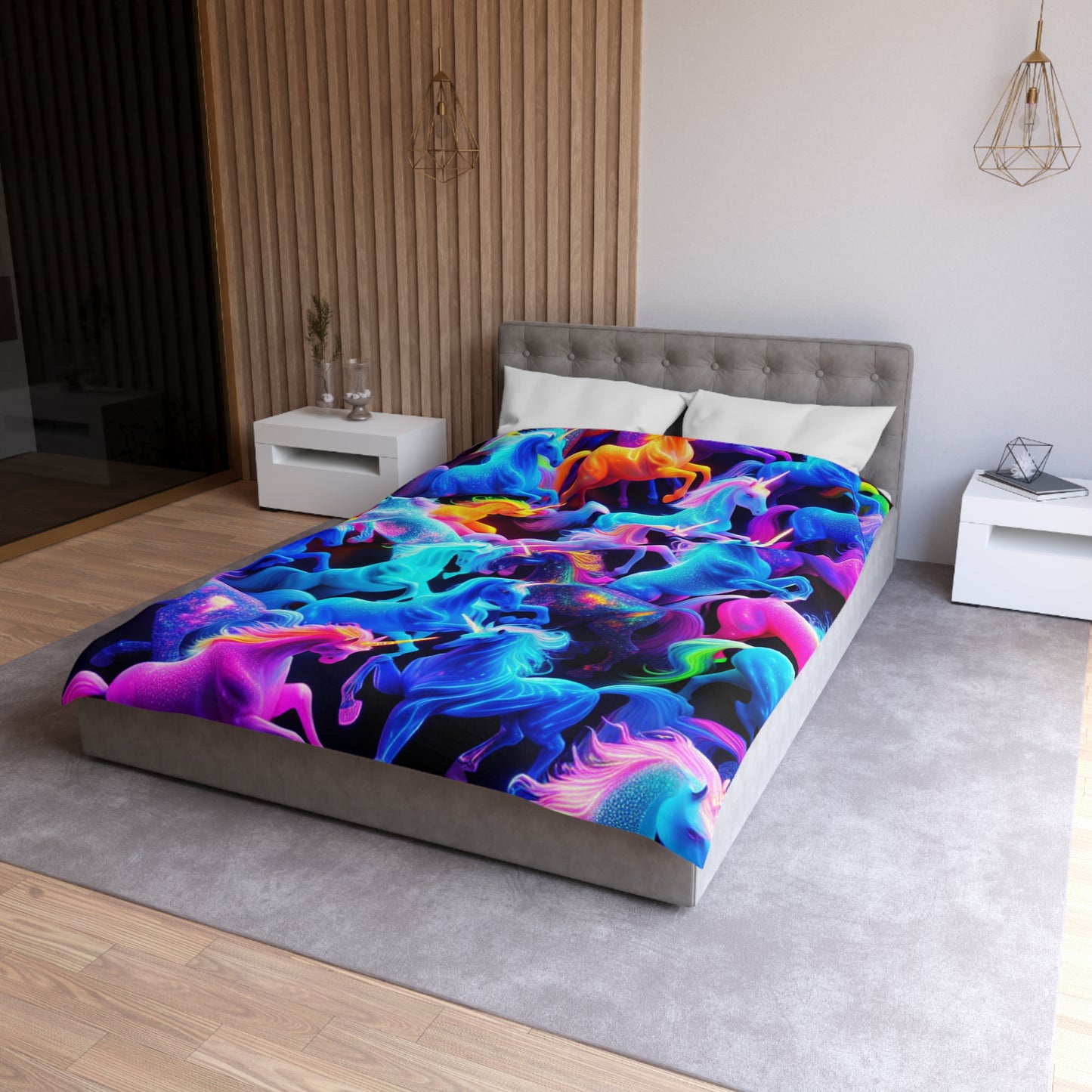 Giovanni da Verona - NEON Unicorns Microfiber Duvet Cover