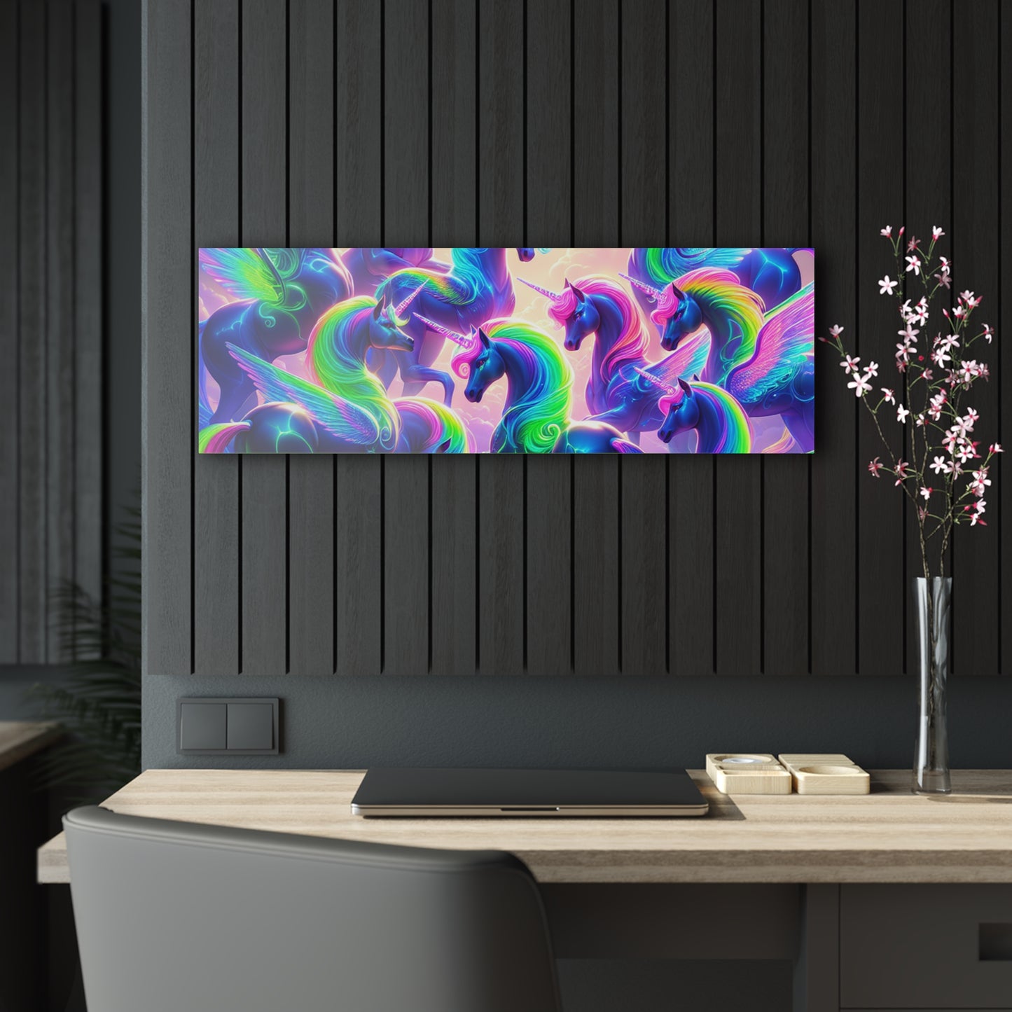 Neon Unicorns Dreamscape NEON Unocrons Art 1/4" Glossy Acrylic Art