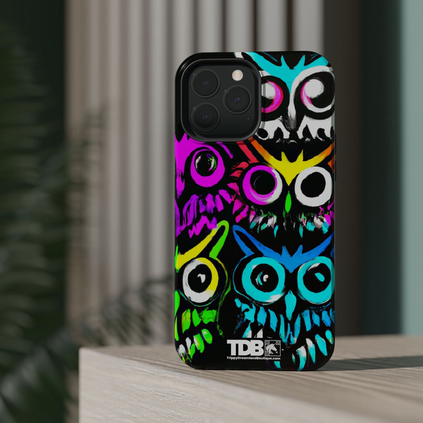 TDB iPhone Magnetic Tough Case - Psychedelic Rave Owl Design
