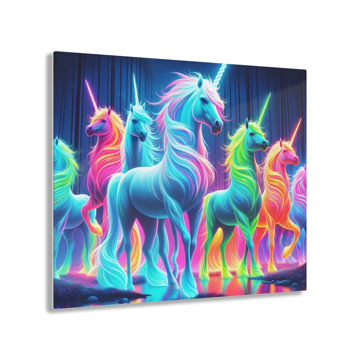 Neon Mystical Unicorns NEON Unocrons Art 1/4" Glossy Acrylic Art