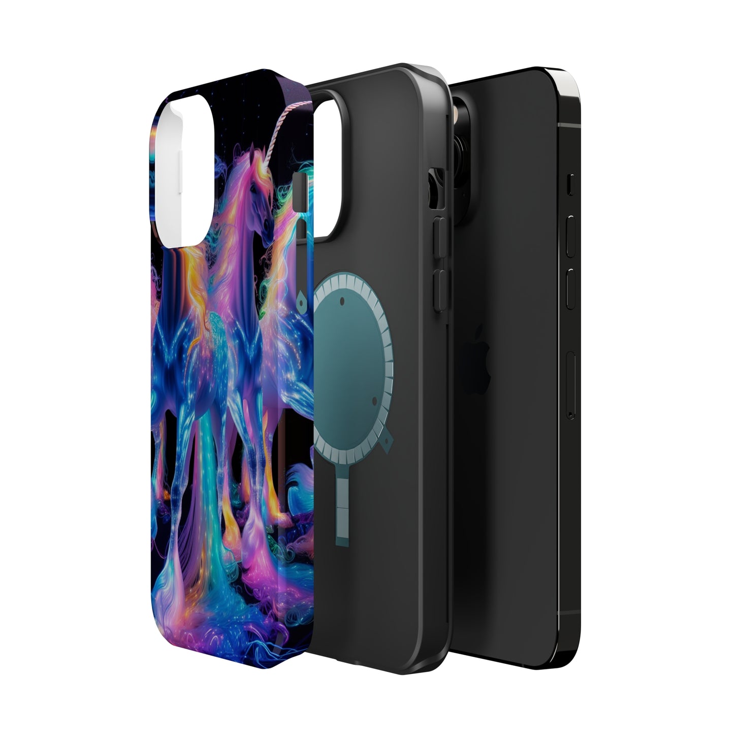 Neon Unicorn Bliss Neon Unicorns Premium Art Magsafe Magnet Tough IPhone 13 14 15 Pro Plus Max and Mini in Matte and Glossy Phone cases
