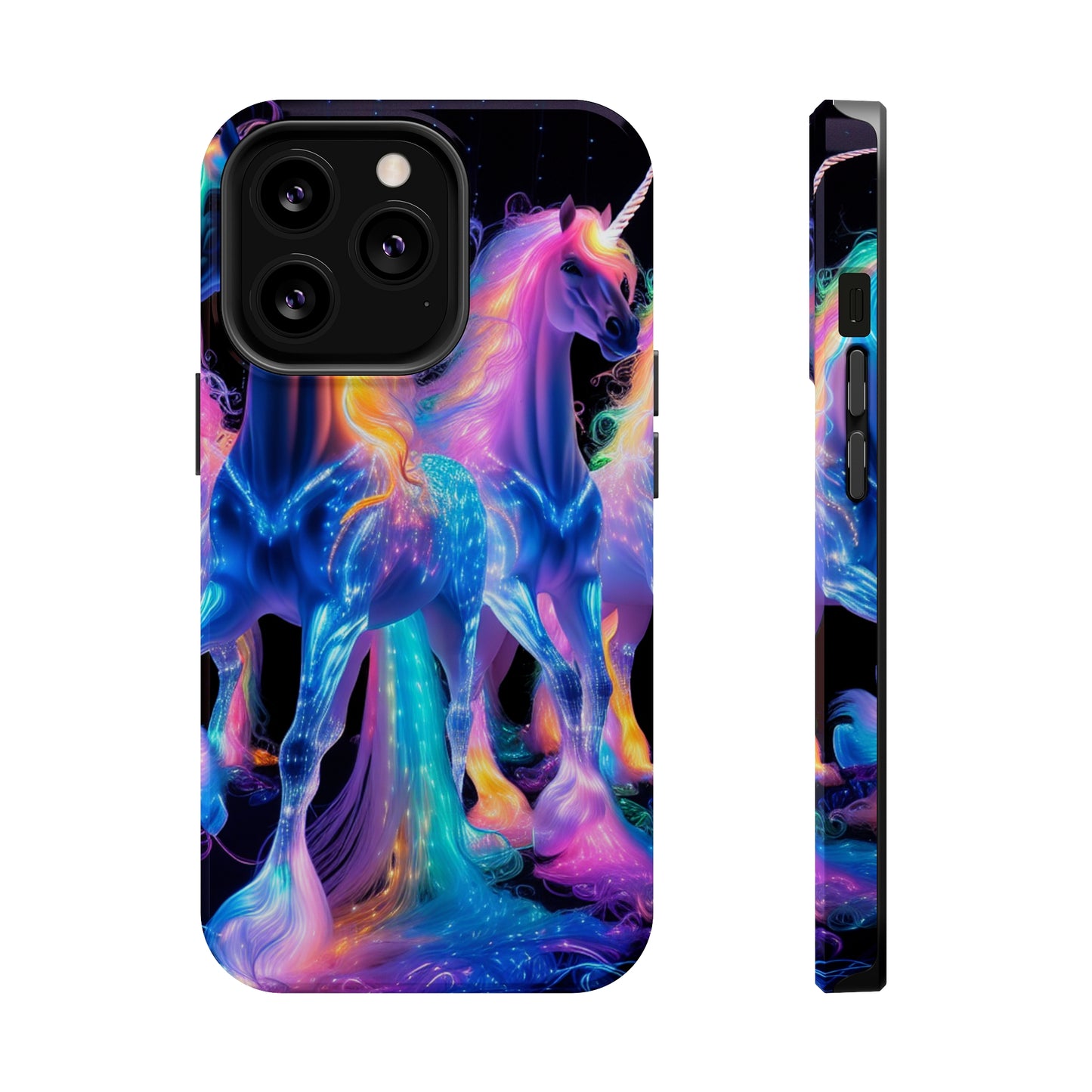 Neon Unicorn Bliss Neon Unicorns Premium Art Magsafe Magnet Tough IPhone 13 14 15 Pro Plus Max and Mini in Matte and Glossy Phone cases