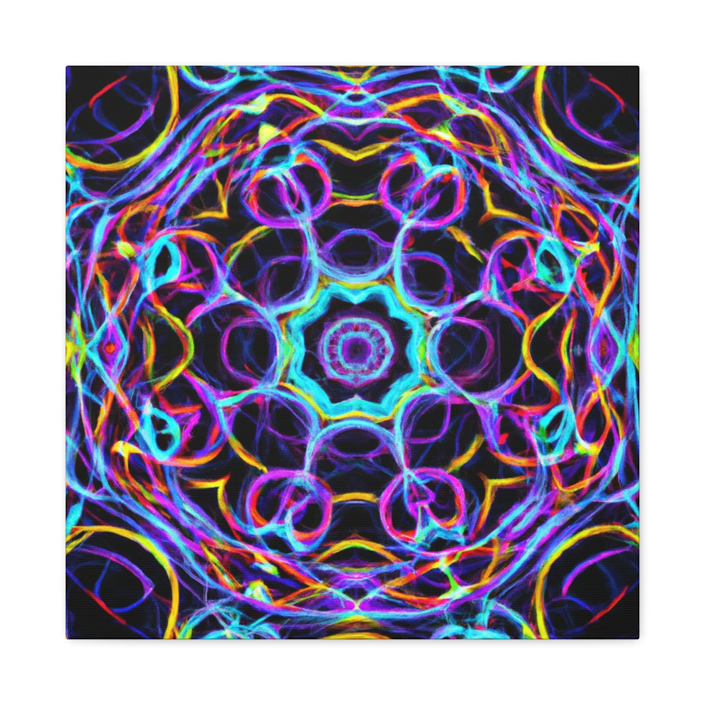 Neon Infinity Voyage. Trippy Infinity Patterns Art Canvas