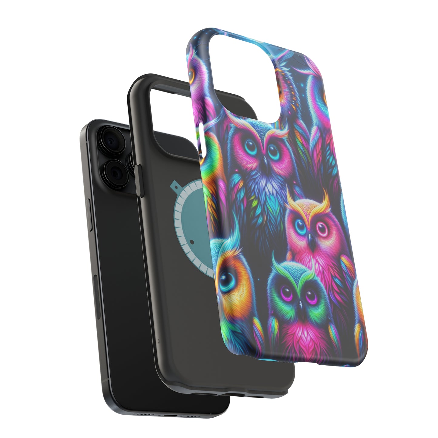 Neon Night Owls Neon Owls Premium Art Magsafe Magnet Tough IPhone 13 14 15 Pro Plus Max and Mini in Matte and Glossy Phone cases