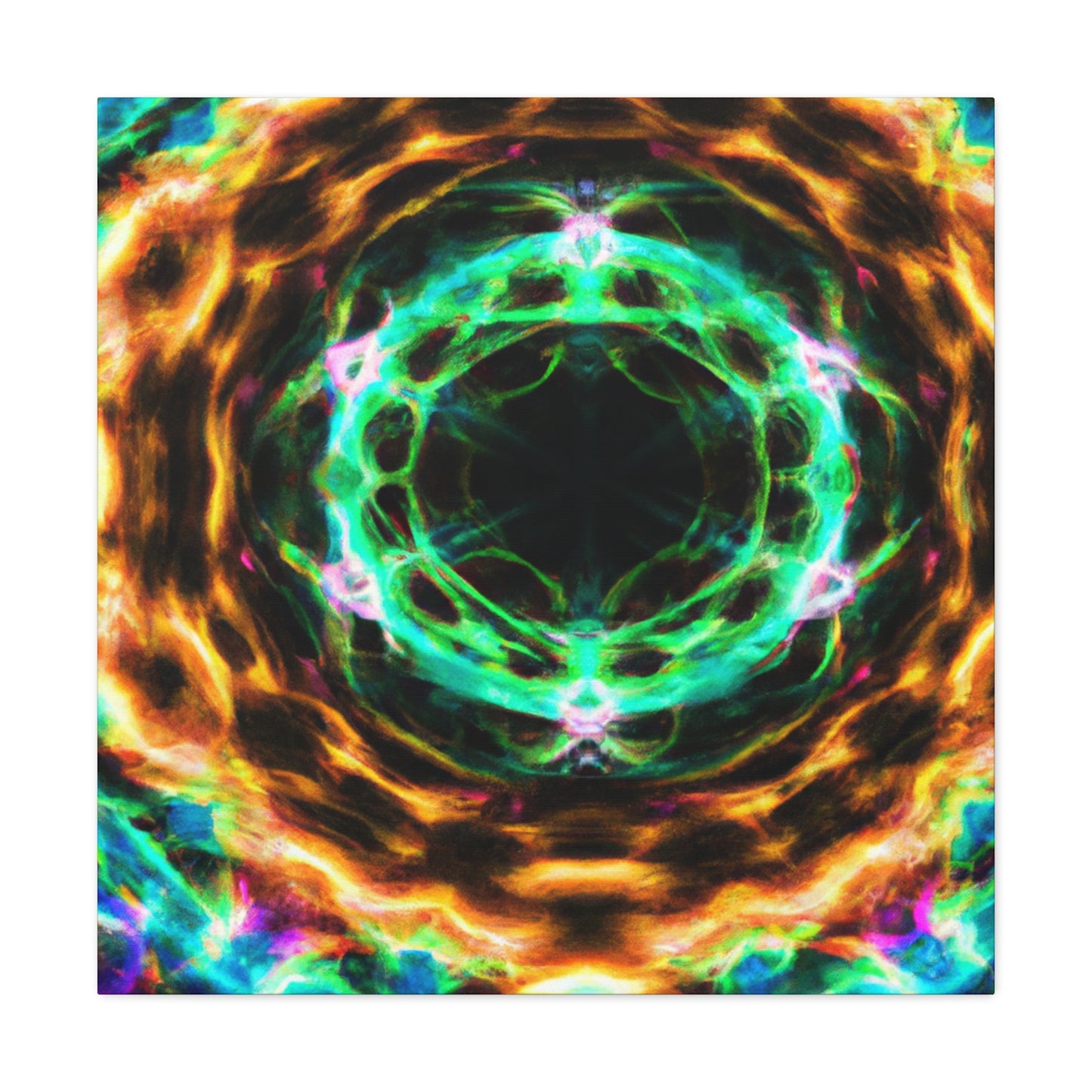 Galactic Neon Hyperspace Splatter. Trippy Infinity Patterns Art Canvas