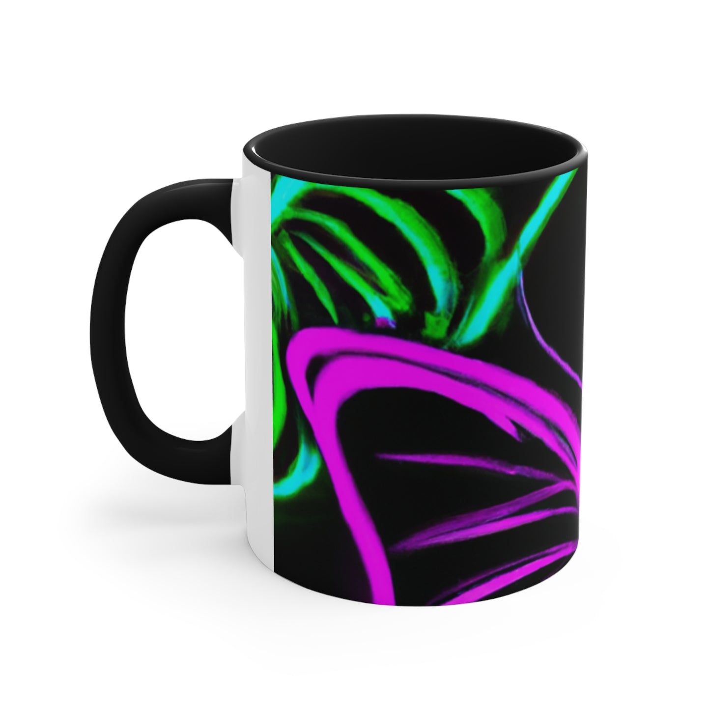 Vivid Nectarine Glitter Flutter Butterflies 11oz Mug