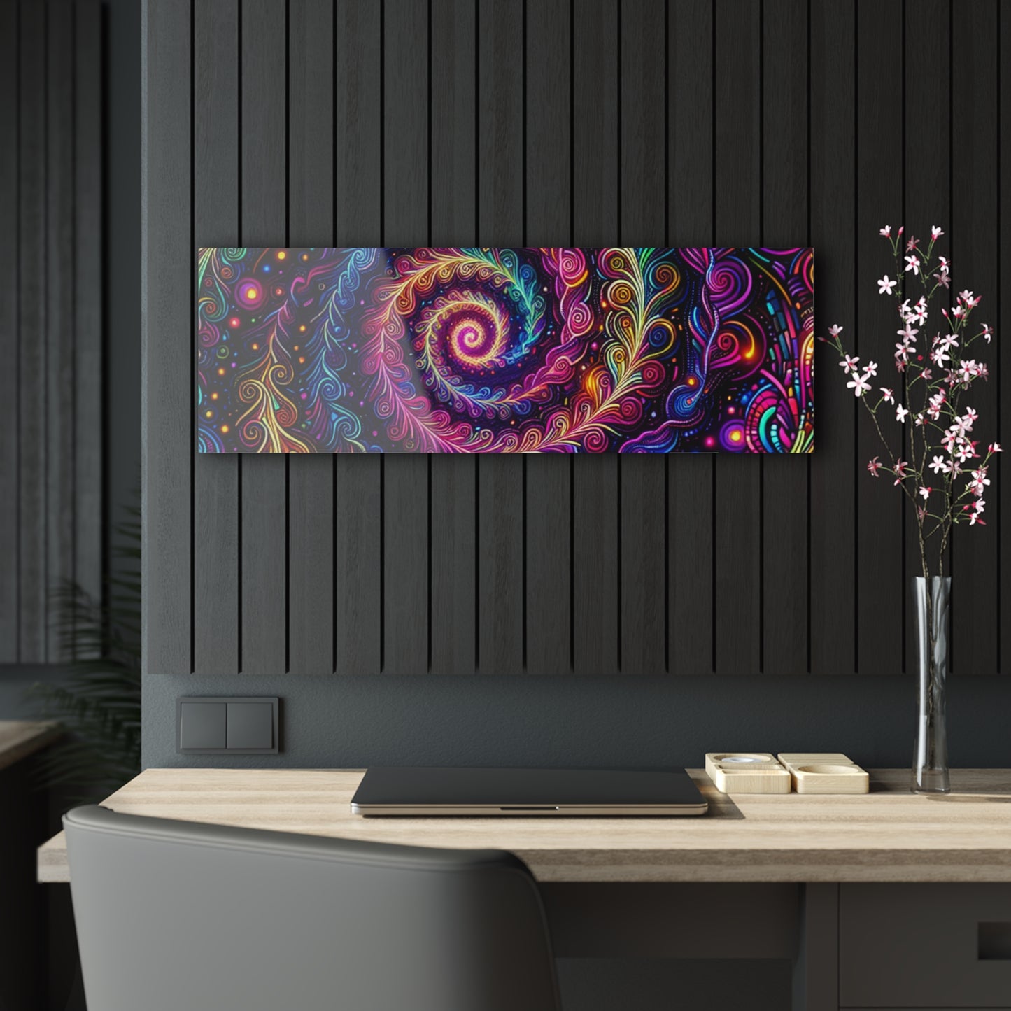 Vibrant Infinity Voyage. Trippy infity Pattern 1/4" Glossy Acrylic Art