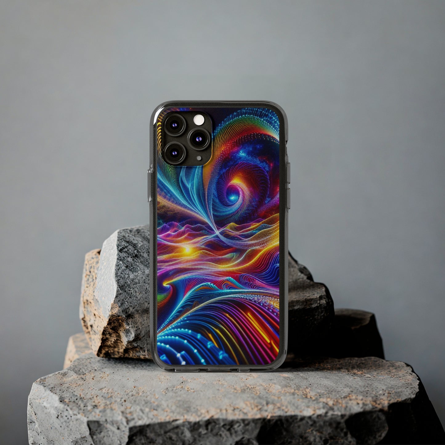Neon Vortex. Infinity Patterns Art Polycarbonate Phone Case