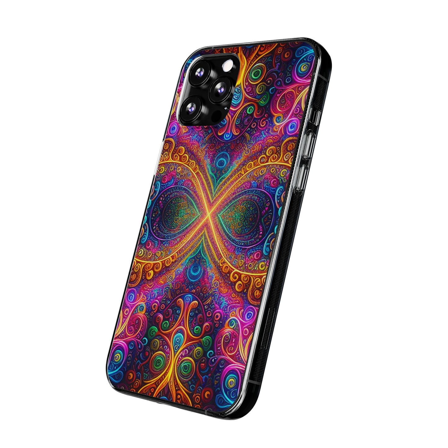 Vibrant Trippy Neon Infinity Swirls Infinity Patterns Art Polycarbonate Phone Case